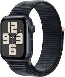 Apple Watch SE 2023 Aluminium 40mm Αδιάβροχο με Παλμογράφο (Midnight with Midnight Sport Loop)