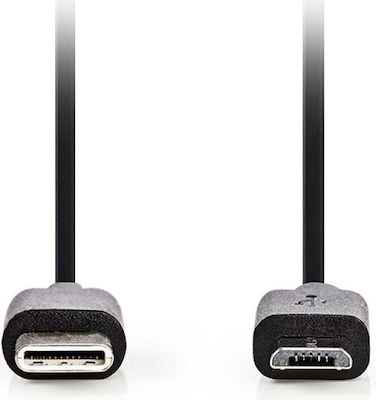 Nedis USB 2.0 Cable USB-C male - micro USB-B 60W Μαύρο 1m (CCGL60750BK10)