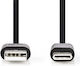 Nedis USB 2.0 Cable USB-C male - USB-A 15W Black 2m (CCGL60601BK20) Bulk