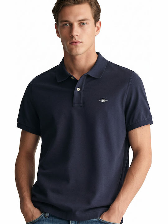 Gant Shield Pique Polo Short Sleeve Blouse Blue