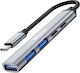 Sandberg USB 3.0 5-Port Hub with USB-C Connection Silver