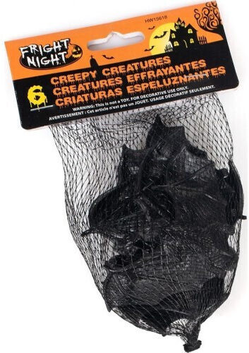 Carnival Accessory Black for Halloween Black Bats Glow In Dark 6pcs