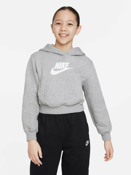 Nike Fleece Kids Sweatshirt Cropped with Hood a...
