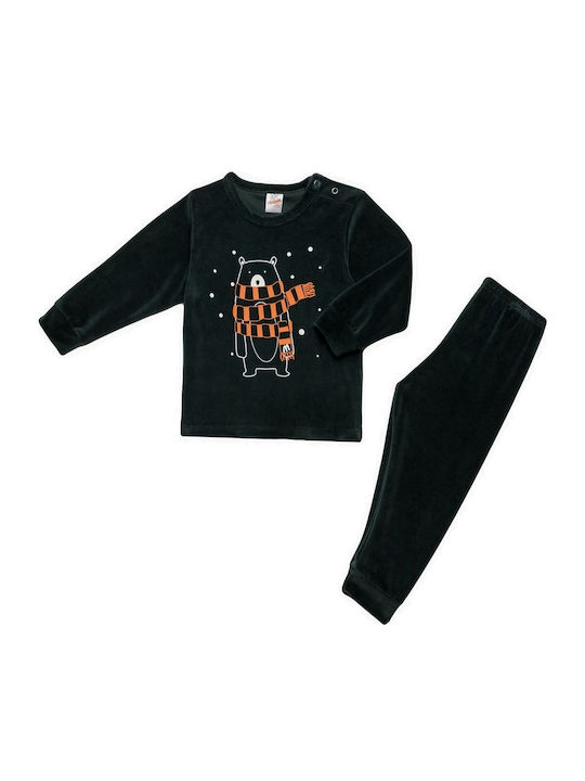 Minerva Kids' Pajamas Winter Cotton Green Bear