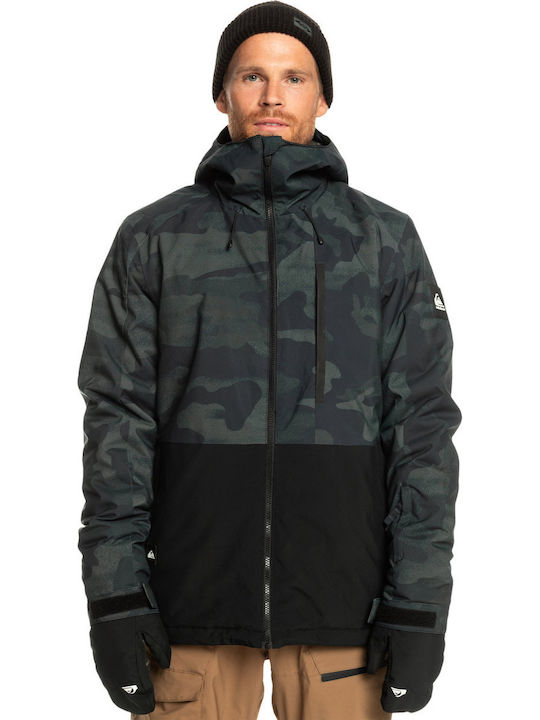 Quiksilver Mission Printed Block EQYTJ03403-KVJ3 Ανδρικό Μπουφάν για Σκι & Snowboard Μαύρο