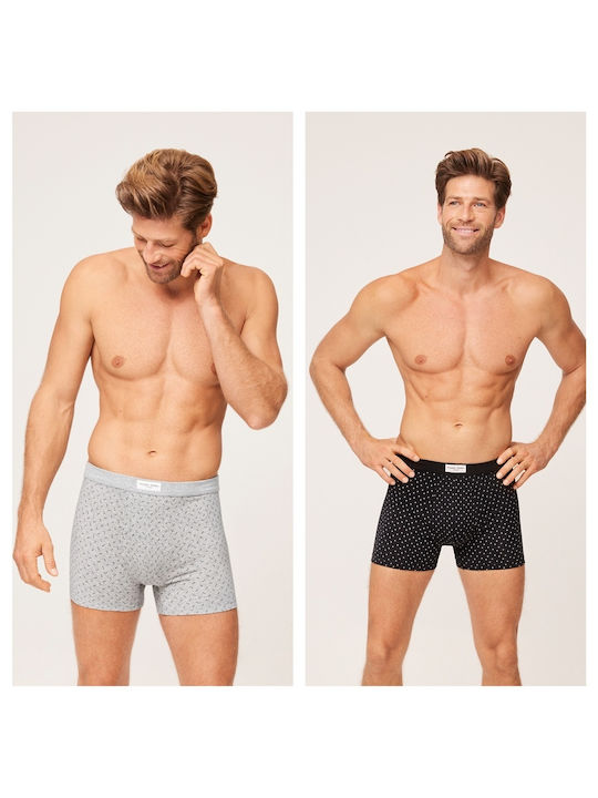 Ανδρικά Μποξεράκια Μαύρα με Σχέδια 2Pack