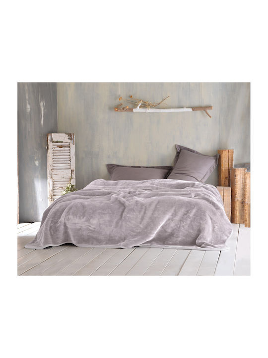 Rythmos Velour Decke Samt Einzel 160x220cm. Beige