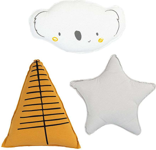 Bimbidreams Nursery Decor Pillow Sidney Yellow 30x30cm 3 Pieces