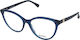 Max Mara Weiblich Brillenrahmen Katzenauge Blau...