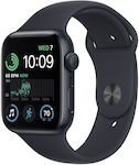 Apple Watch SE 2023 Aluminium 44mm Waterproof with Heart Rate Monitor (Midnight with Midnight Sport Band (S/M))