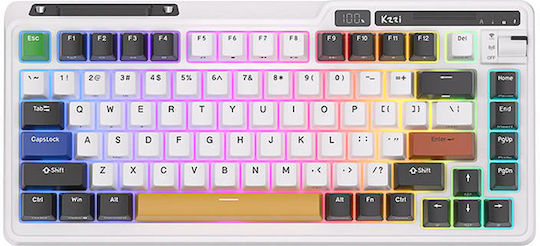 Royal Kludge K75 pro Drahtlos Gaming Mechanische Tastatur 75% mit Benutzerdefiniert Schaltern und RGB-Beleuchtung (Englisch US) Gray