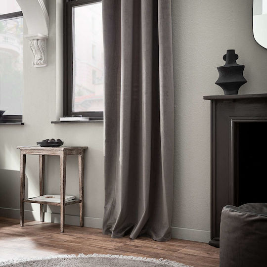 Gofis Home Κουρτίνα με Τρουκς Winter Aw23 711/48 Γκρι 140x280εκ.