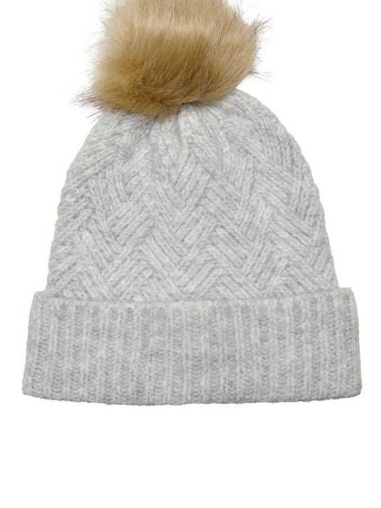 Only Knitted Beanie Cap Gray