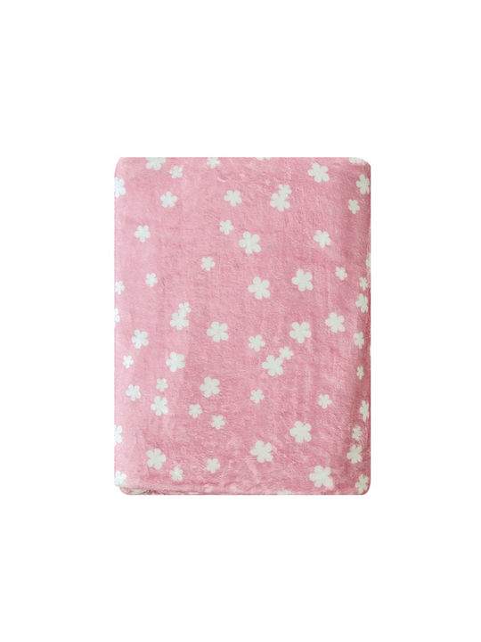 Kentia Blanket Cot Velvet Pink 100x140cm. 000073451