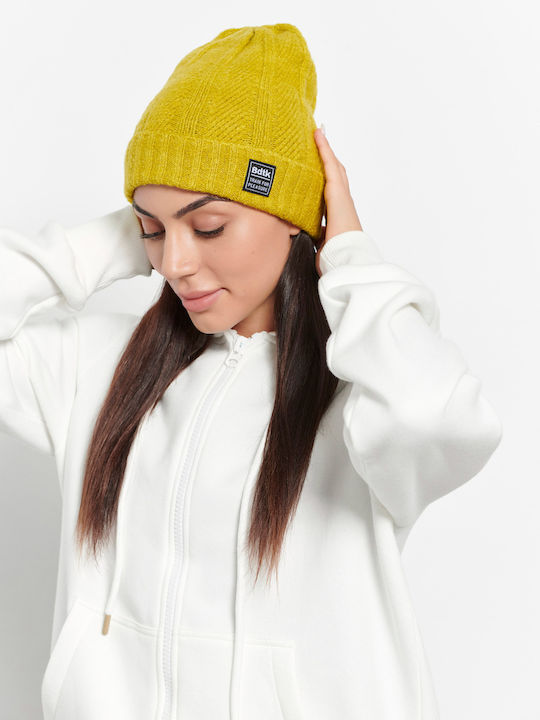 BodyTalk Beanie Unisex Σκούφος Πλεκτός σε Κίτρινο χρώμα