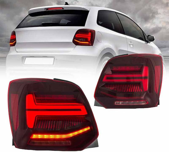 Vland Taillights Led for Volkswagen Polo 6R Led Bar Dynamic Red/Crystal VLand 09-14 2pcs