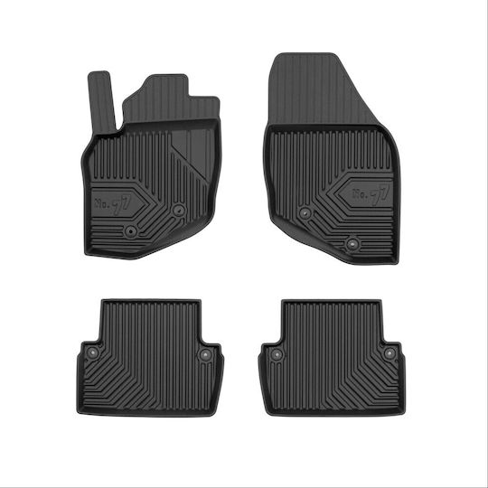 Frogum Set of Front and Rear Mats 4pcs Tray Type for Volvo V70 2000-2007 Black