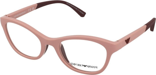 Emporio Armani Мъжки Пластмасов Рамка за Очила Котешко око Розов EK3204 5086