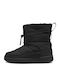 Synthetic Leather Snow Boots with Laces & Fur Snowbae Black
