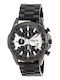 3Guys Men's Watch 47mm Chronograph Battery with Black Metal Bracelet