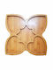 Wooden Dessert Divided Serving Plate with 5 Positions Brown 29x29cm