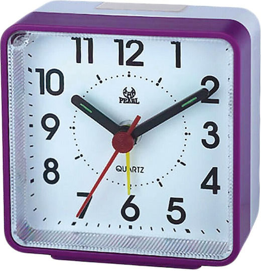 Pearl Silent Tabletop Clock with Indicators with Alarm Clock Purple PT-206MΩΒ