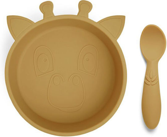 Nuuroo Elia Baby & Kids Feeding Set Made of Silicone Yellow 2 Pieces
