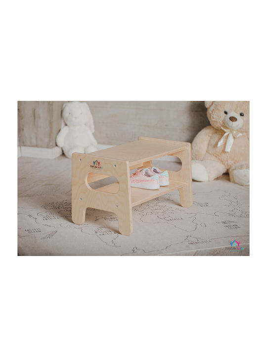 Kindertisch aus Holz Stool-Shoe Box in Natural Color