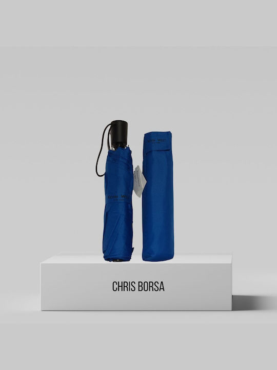 Chris Borsa Windproof Umbrella Compact Blue