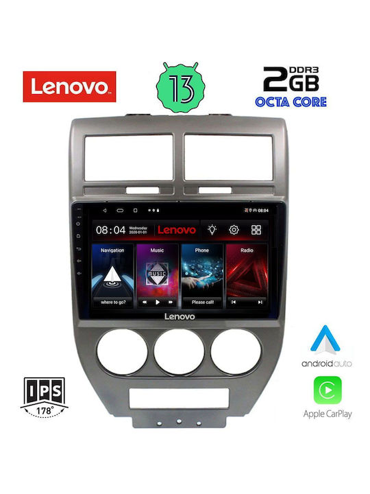 Lenovo Ηχοσύστημα Αυτοκινήτου για Jeep Compass 2007-2016 (Bluetooth/USB/WiFi/GPS/Apple-Carplay/Android-Auto) με Οθόνη Αφής 10"