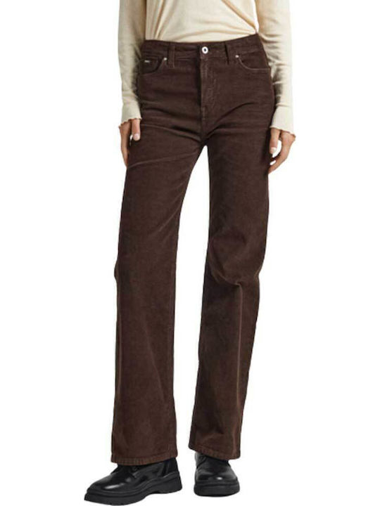 Pepe Jeans 'willa' Women's Fabric Trousers Brown