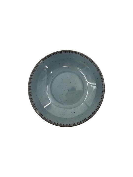 XM-Casa Plate Soup made of Porcelain Blue with Diameter 23cm 6pcs
