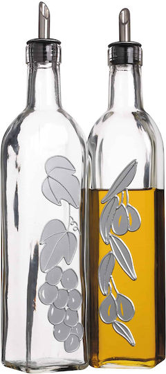 Kitchen Craft Öl- & Essigspender-Set Glas mit Ausgießer 500ml