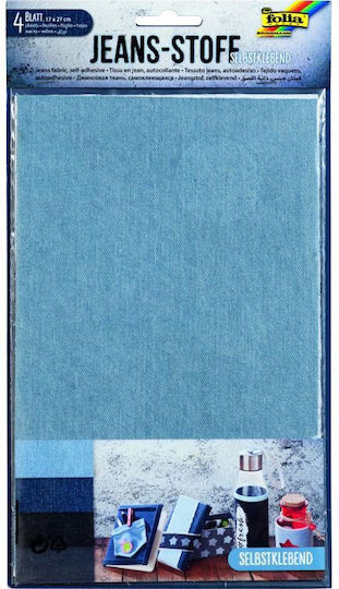 Folia Nähzubehör Blau aus Stoff 27x17cm.