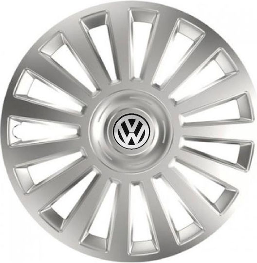 Versaco Car Hubcap Set Luxury with VW Emblem 16" 4pcs Silver