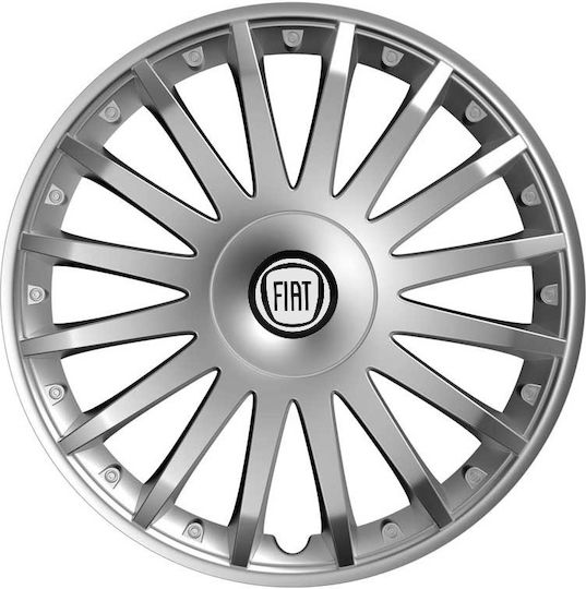 Versaco Car Hubcap Set Luxury with Fiat Emblem 15" 4pcs Silver