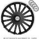 Versaco Auto Radkappen Set Crystal mit Marke Fiat 4Stück 14" Schwarz/Schwarz