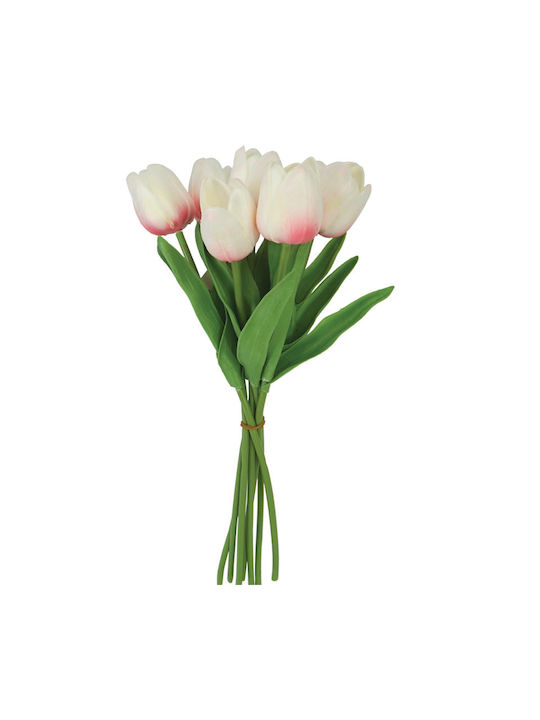 Bouquet of Artificial Flowers Tulip White 34cm ...