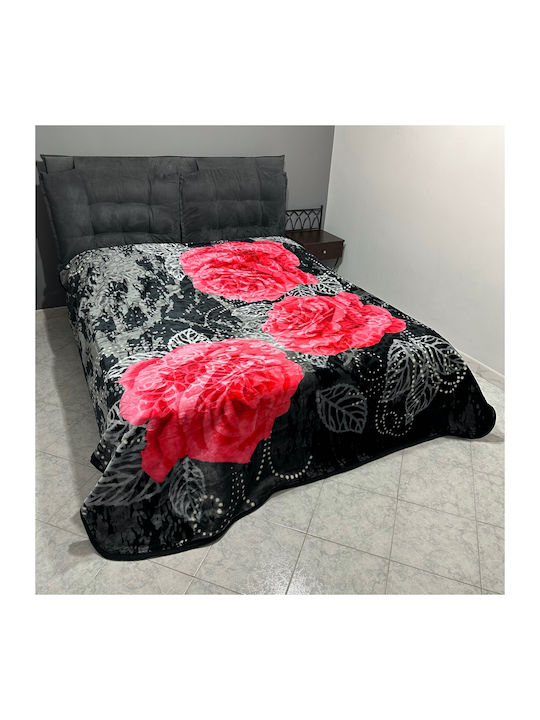 Olia Home Decke Samt Übergröße 220x240cm Rot