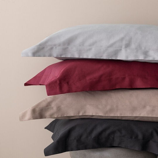 Palamaiki Sheet Set with 1 Pillowcase Super-Double 240x270cm. Posh Bordo 2pcs