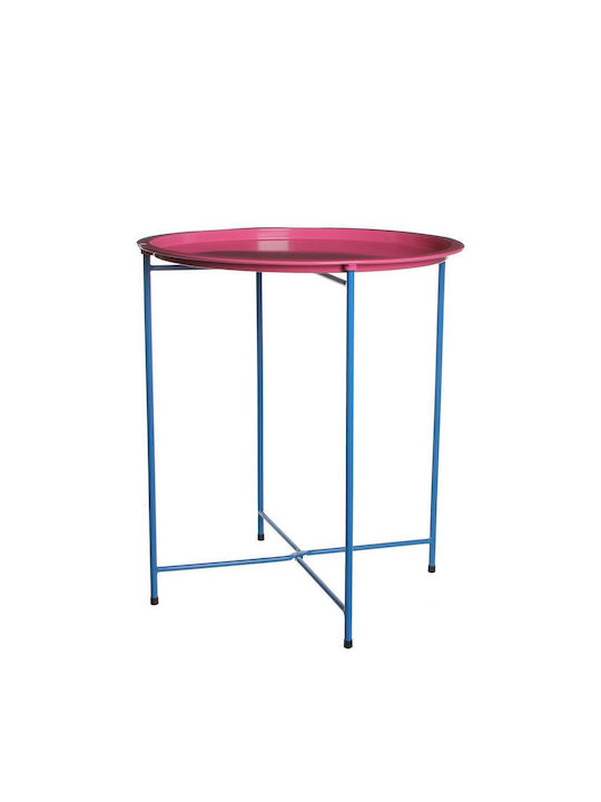 Rundes Beistelltisch Butler Metall Fuchsie M46xL46xH52cm