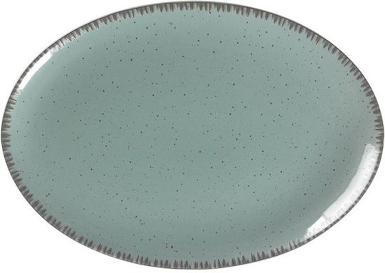 XM-Casa Servierplatte Oval Porzellan Blau 36cm 1Stück