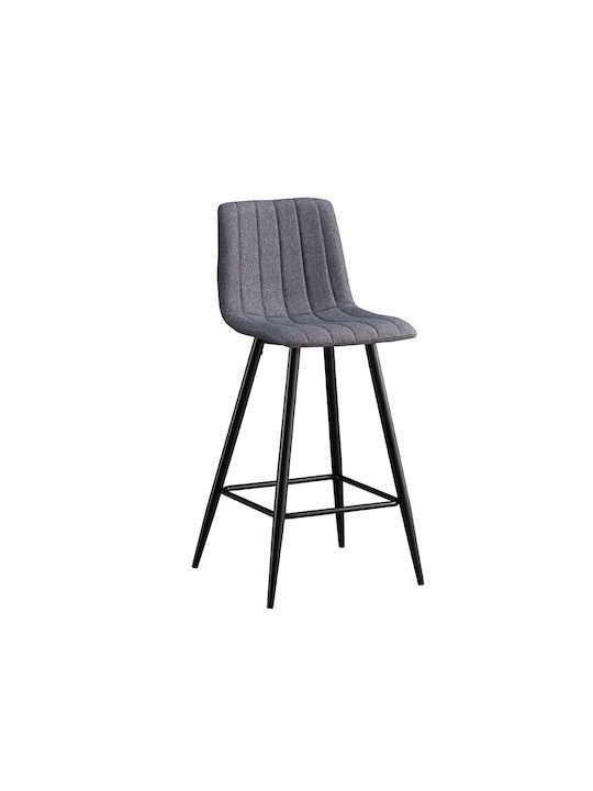 Stool Bar with Backrest Metallic Grey 4pcs 41x46x100cm