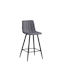 Stool Bar with Backrest Metallic Grey 4pcs 41x46x100cm