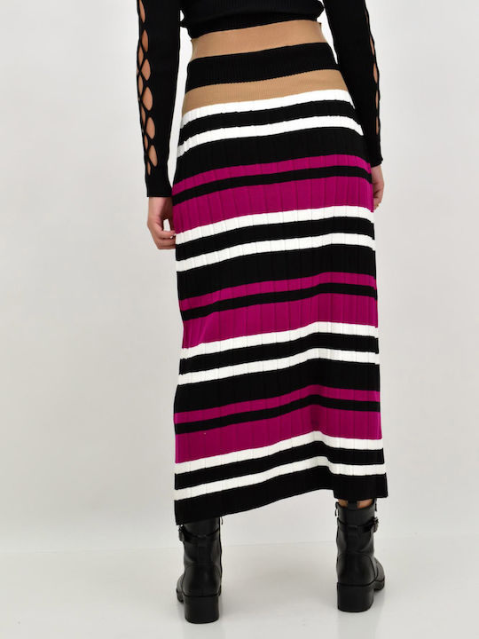 Potre High Waist Midi Skirt in Purple color