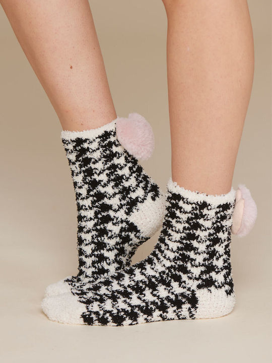 Noidinotte Damen Socken White Black 1Pack