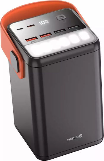 Swissten Power Bank 60000mAh 65W με 2 Θύρες USB-A και 2 Θύρες USB-C Quick Charge 3.0 Μαύρο