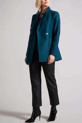 Ted Baker Women's Wool Short Coat with Buttons Blue