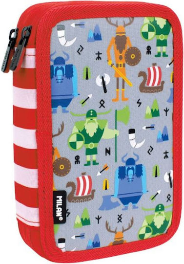 Milan Collection Pencil Case Full with 2 Compartments Red