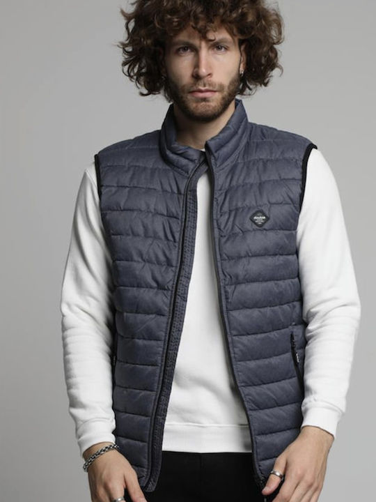 Double Men's Sleeveless Puffer Jacket Gray